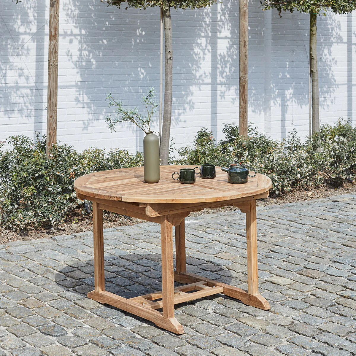 Table de jardin en teck massif extensible ovale 6/8 pers. - Image 3