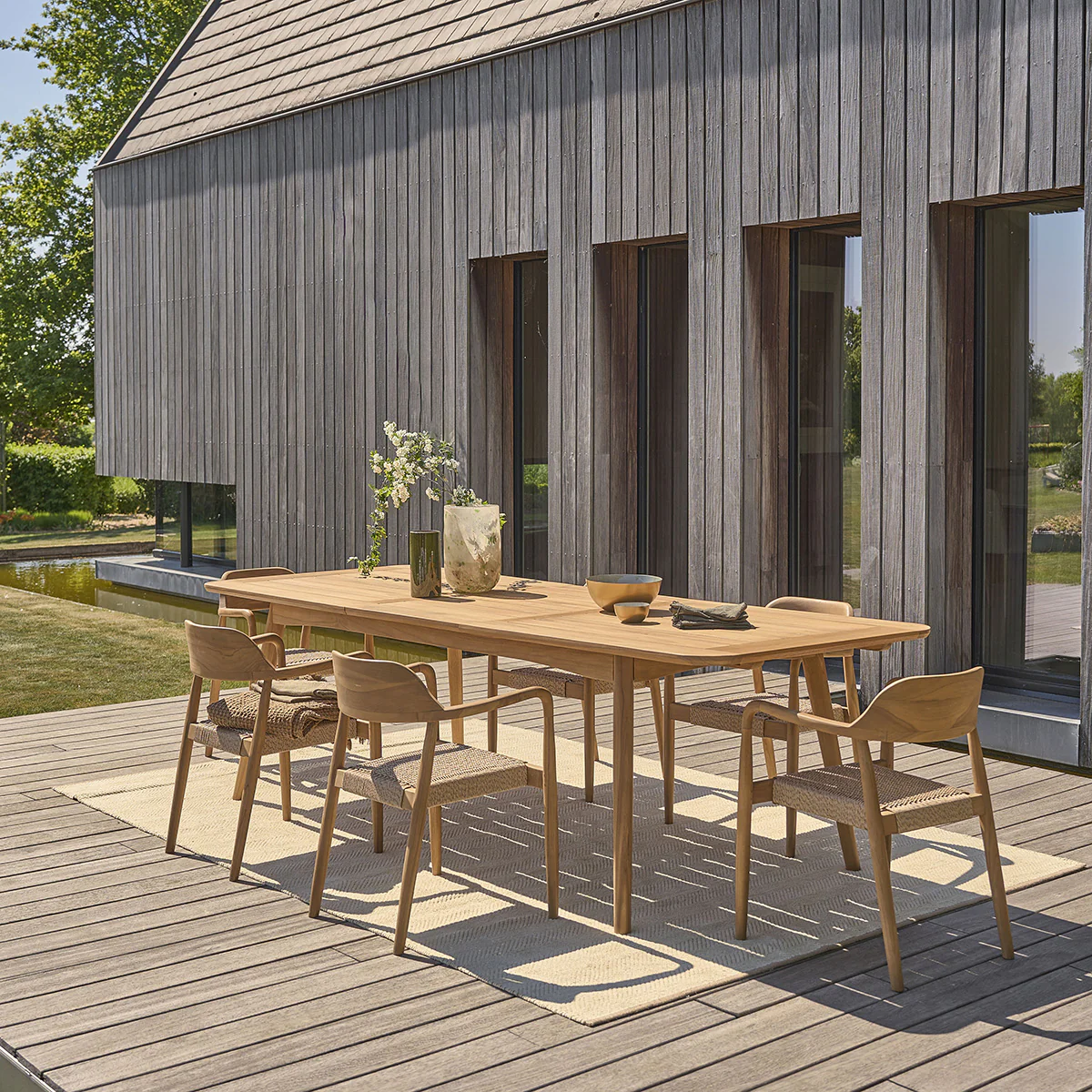 Table de jardin extensible en teck massif 6/8 pers. - Image 8