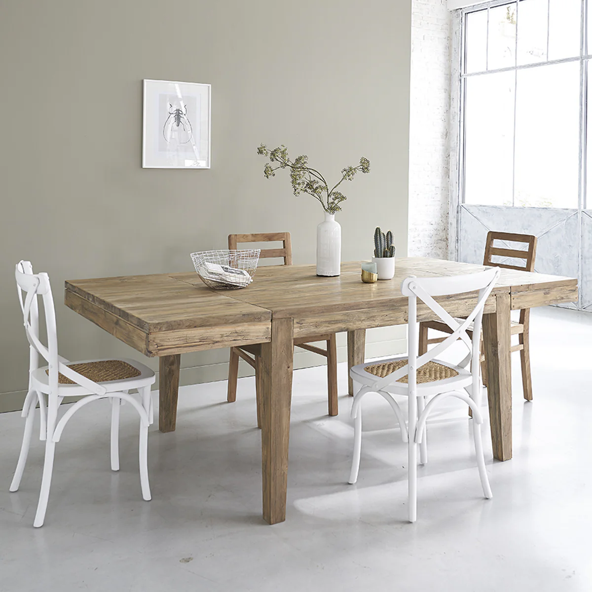 Table en teck massif recyclé extensible 10 pers. - Image 3
