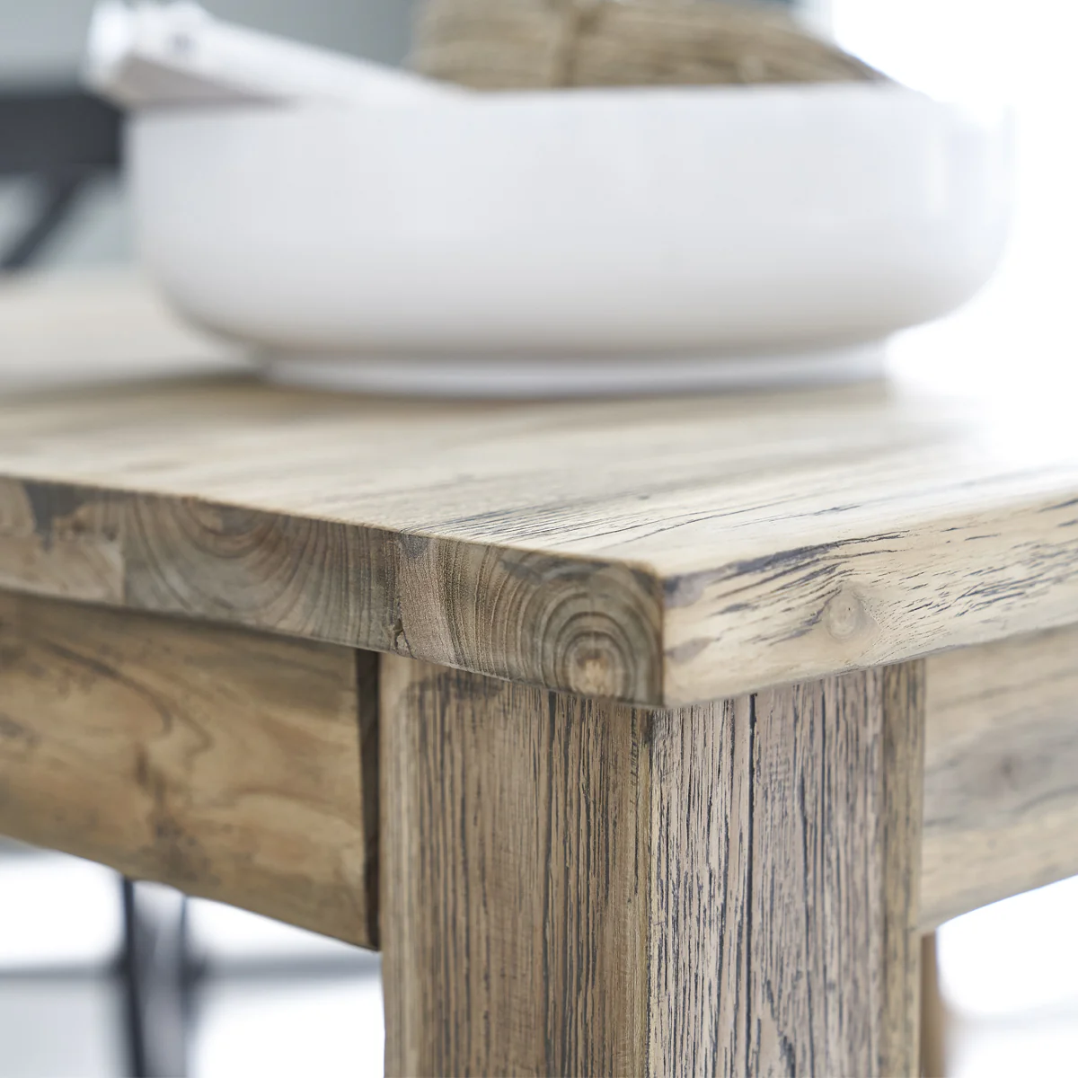Table en teck massif recyclé extensible 14 pers. - Image 4