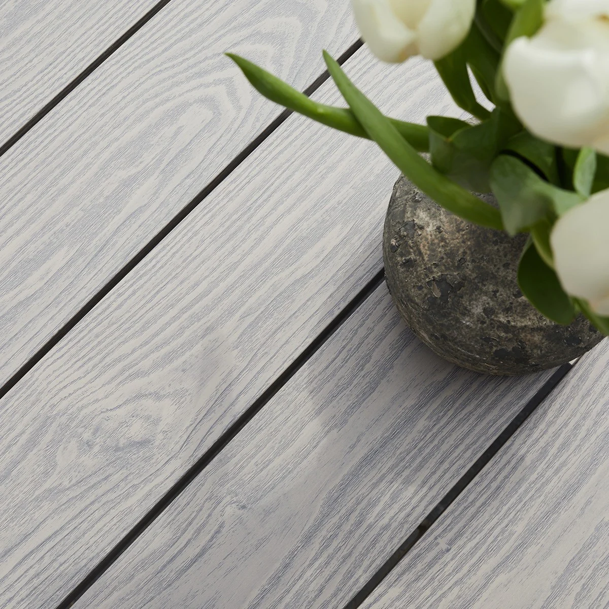Table de jardin en aluminium blanc et gris 8 pers. - Image 3
