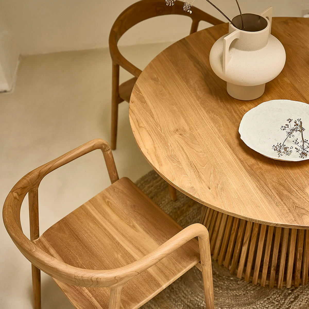 Table en teck massif ronde 4 pers. - Image 9