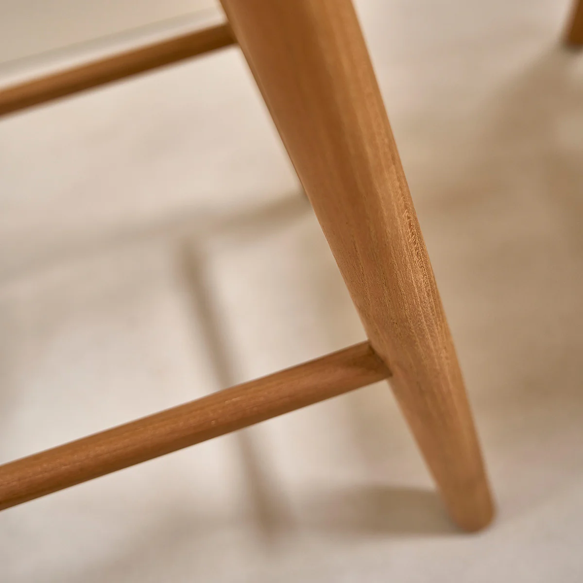 Tabouret de bar en teck massif 65 cm - Image 7