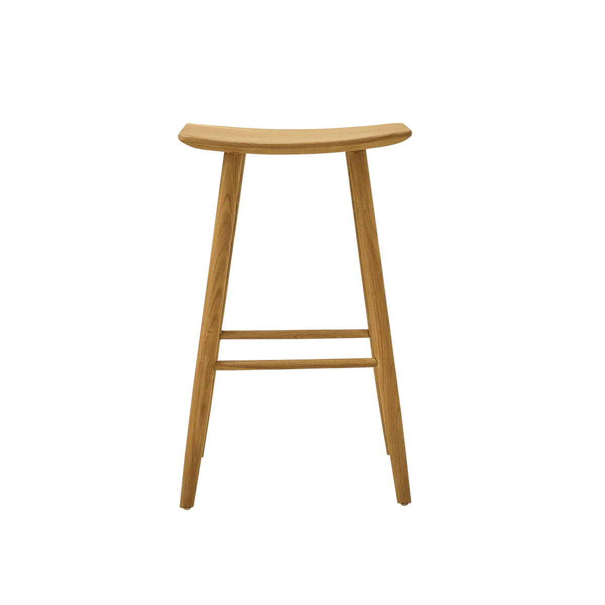 Tabouret de bar en teck massif 75 cm - Image 2