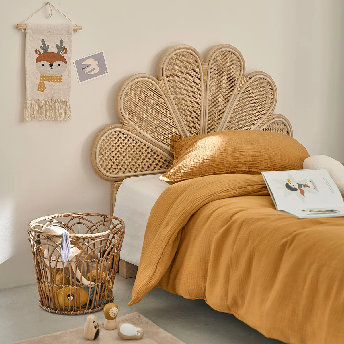 Tête de lit en rotin et cannage 90 cm - Image 3